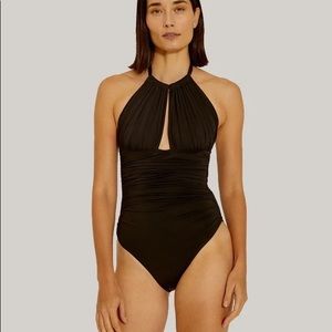 Lenny Niemeyer ruched maillot one-piece bathing suit black